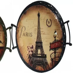 Flash Sale 🔥 Benjara Charming 19 In. D X 4 In. H X 19 In. W Brown Metal Serving Tray With Handle (3-Piece) 🎁 -Serveware Store Online unnamed file 749