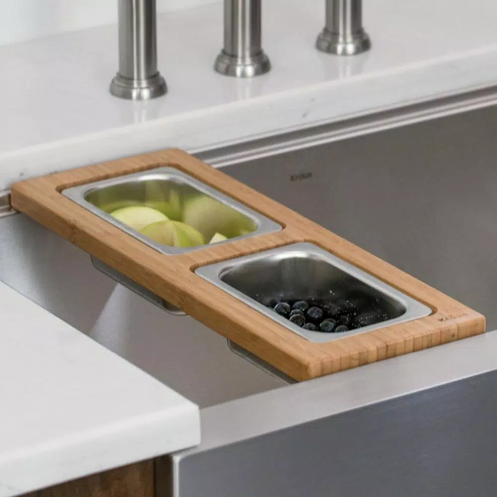 Best deal ❤️ KRAUS 16.75 In. Workstation Kitchen Sink Composite Serving Board Set With Rectangular Stainless Steel Bowls ❤️ 3 Best deal ❤️ KRAUS 16.75 In. Workstation Kitchen Sink Composite Serving Board Set With Rectangular Stainless Steel Bowls ❤️