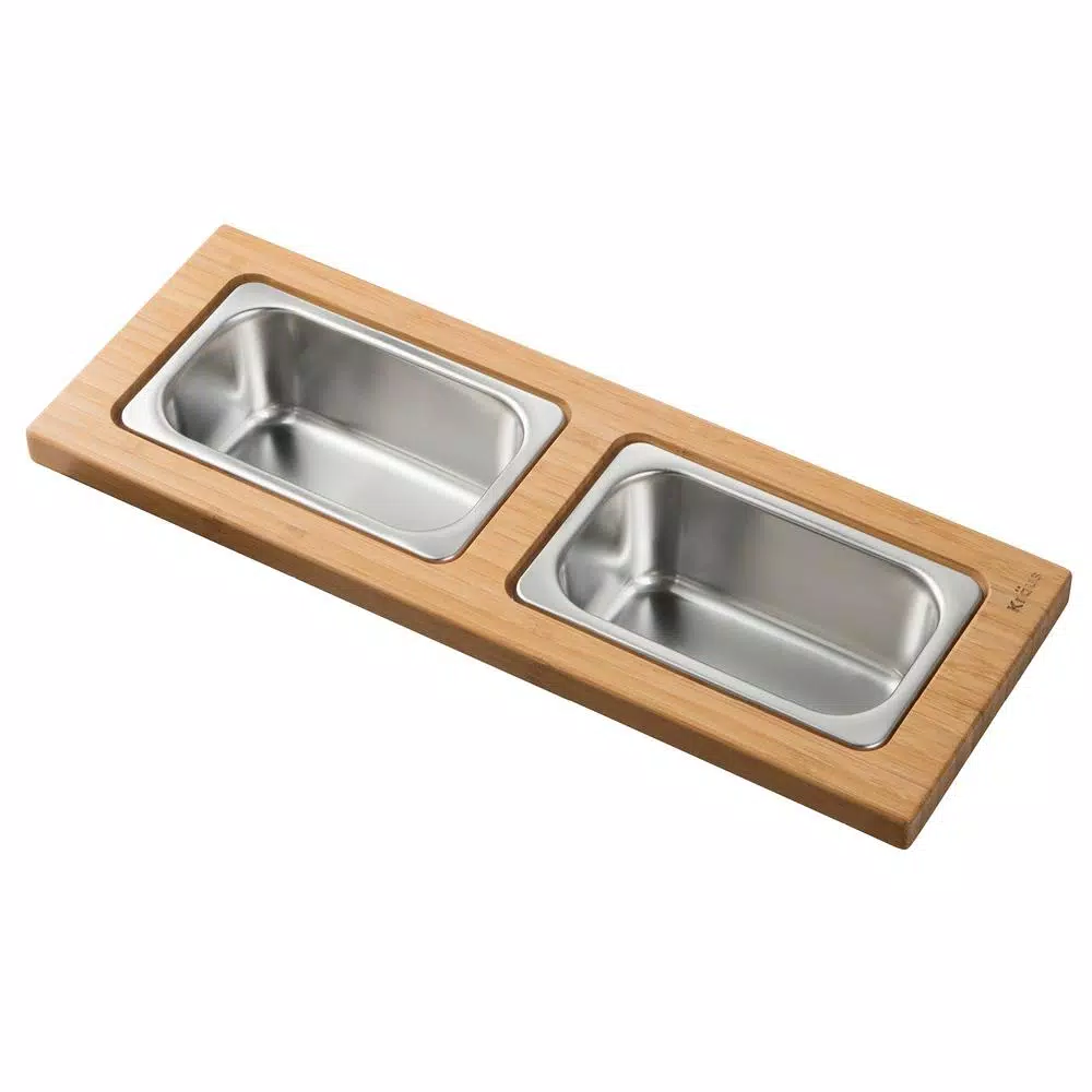 Best deal ❤️ KRAUS 16.75 In. Workstation Kitchen Sink Composite Serving Board Set With Rectangular Stainless Steel Bowls ❤️ 4 Best deal ❤️ KRAUS 16.75 In. Workstation Kitchen Sink Composite Serving Board Set With Rectangular Stainless Steel Bowls ❤️ - Image 2