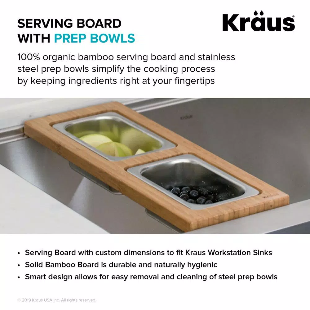 Best deal ❤️ KRAUS 16.75 In. Workstation Kitchen Sink Composite Serving Board Set With Rectangular Stainless Steel Bowls ❤️ 10 Best deal ❤️ KRAUS 16.75 In. Workstation Kitchen Sink Composite Serving Board Set With Rectangular Stainless Steel Bowls ❤️ - Image 8