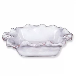 Best Pirce 🛒 Abigails Fleur De Lis White Ceramic Fruit/Cheese Plate 🔔