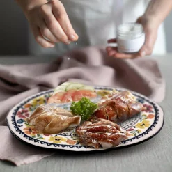 Discount 🎉 GIBSON Elite Luxembourg 14 In. Multicolored Stoneware Oval Platter 💯 -Serveware Store Online unnamed file 817