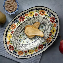 Discount 🎉 GIBSON Elite Luxembourg 14 In. Multicolored Stoneware Oval Platter 💯 -Serveware Store Online unnamed file 818