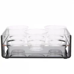 Best deal 👏 Mind Reader Black Acrylic 6 Slot Cup Holder Tray With Cutout Handles 🥰