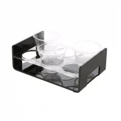 Best deal 👏 Mind Reader Black Acrylic 6 Slot Cup Holder Tray With Cutout Handles 🥰 -Serveware Store Online unnamed file 824