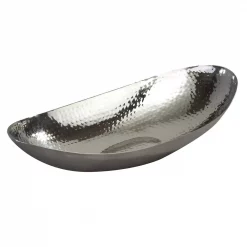 Best deal ⭐ Elegance 14.5 In. Long Stainless Steel 🔨 Hammered Oval Bowl ❤️