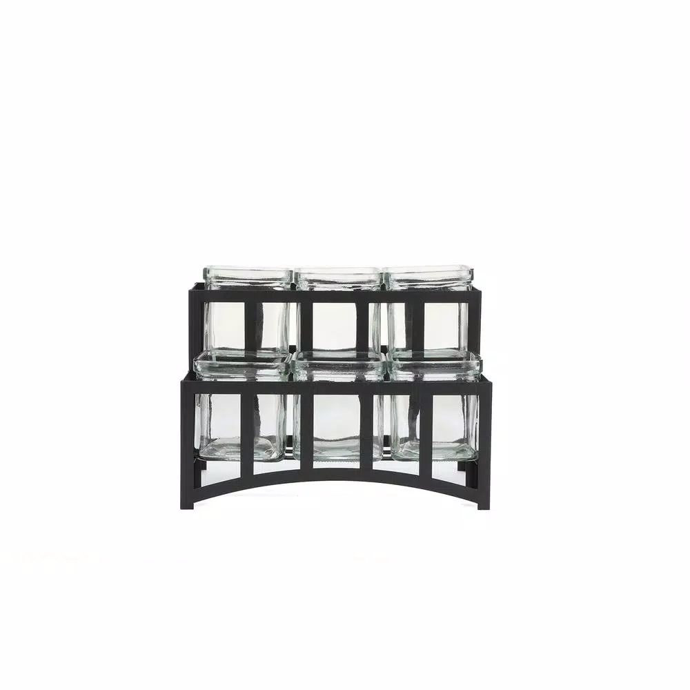 Best Pirce โญ Mind Reader 48 Oz. 6-Compartment 2-Tier Black Metal Condiment Server Jar Stand, Garnish Station For Restaurant, Bars, Removable Jars ๐ 3 Best Pirce โญ Mind Reader 48 Oz. 6-Compartment 2-Tier Black Metal Condiment Server Jar Stand, Garnish Station For Restaurant, Bars, Removable Jars ๐