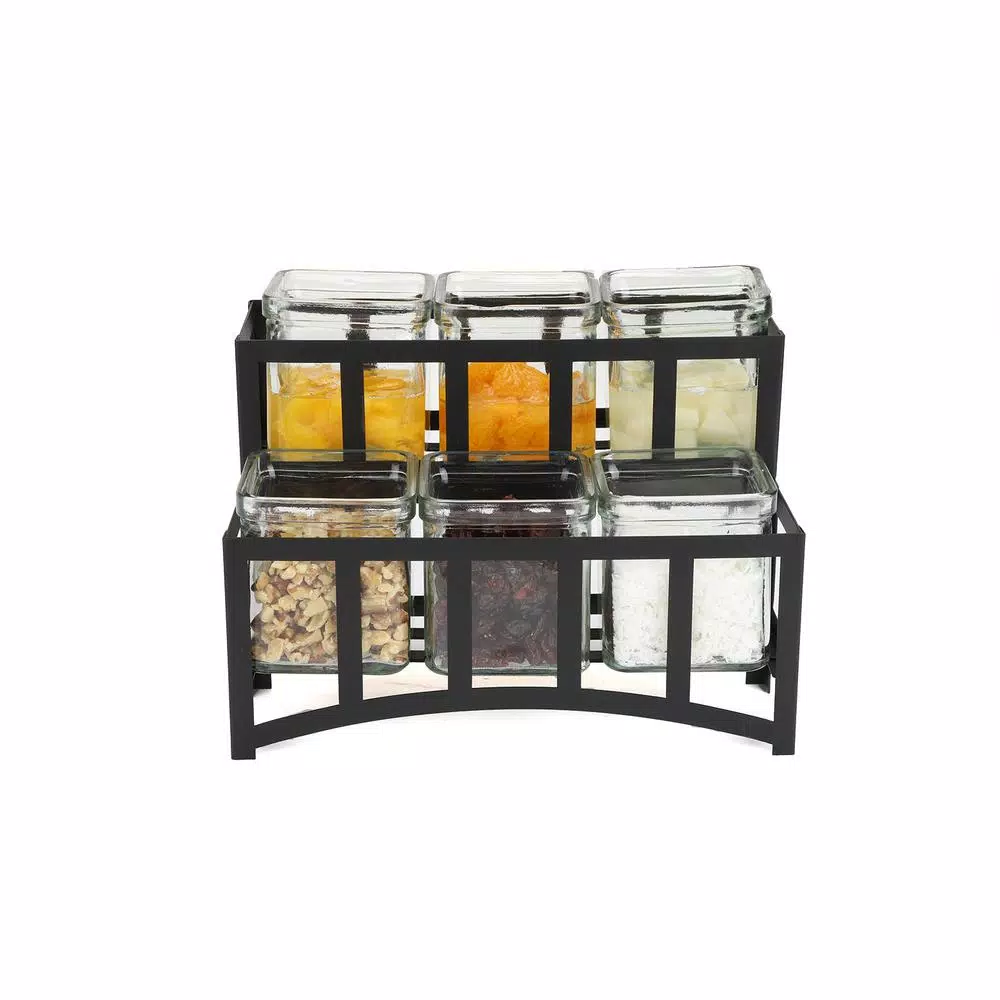 Best Pirce โญ Mind Reader 48 Oz. 6-Compartment 2-Tier Black Metal Condiment Server Jar Stand, Garnish Station For Restaurant, Bars, Removable Jars ๐ 7 Best Pirce โญ Mind Reader 48 Oz. 6-Compartment 2-Tier Black Metal Condiment Server Jar Stand, Garnish Station For Restaurant, Bars, Removable Jars ๐ - Image 5