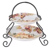 New ⭐ Certified International Multi-Colored 9 In. Tuscan Breeze 2-Tier Server 👍 -Serveware Store Online unnamed file 91