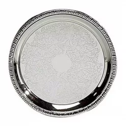 Best Pirce 😍 Heim Concept 12 In. Silver Etched Round Tray 🌟