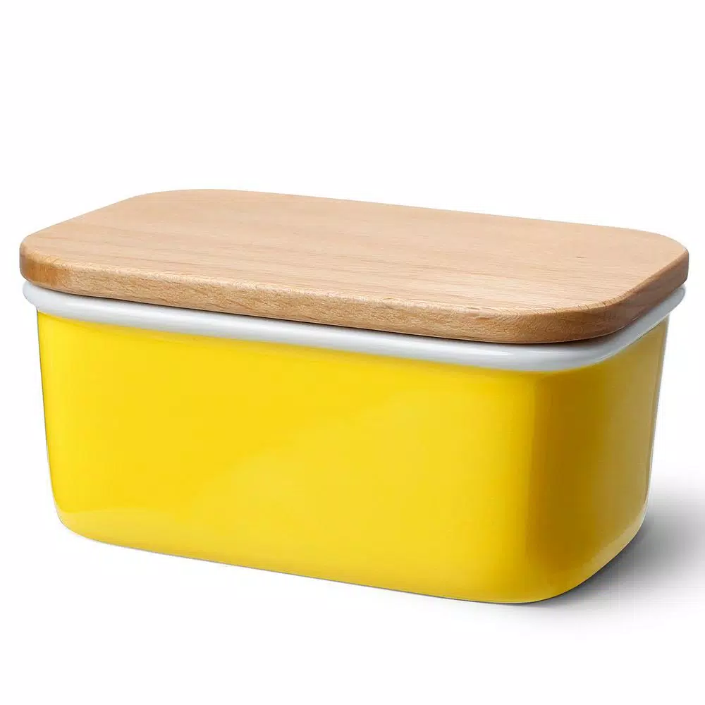 Promo π₯ Sweese Large Butter Dish With Beech Wooden Lid β Yellow, Set Of 1 π 3 Promo π₯ Sweese Large Butter Dish With Beech Wooden Lid β Yellow, Set Of 1 π