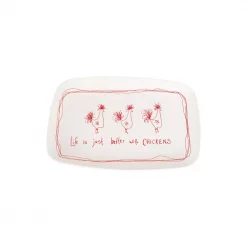 Outlet 🌟 3R Studios “Life Is Just Better With Chickens” Stoneware Platter 🎉
