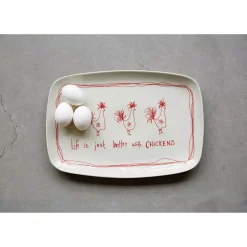 Outlet 🌟 3R Studios “Life Is Just Better With Chickens” Stoneware Platter 🎉 -Serveware Store Online unnamed file 99